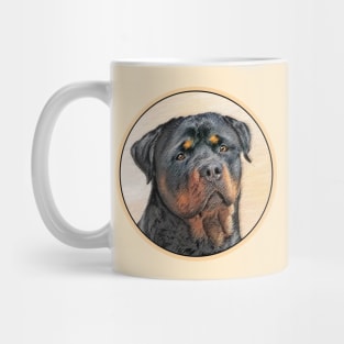 Rottweiler Painting - Cute Original Dog Art Mug